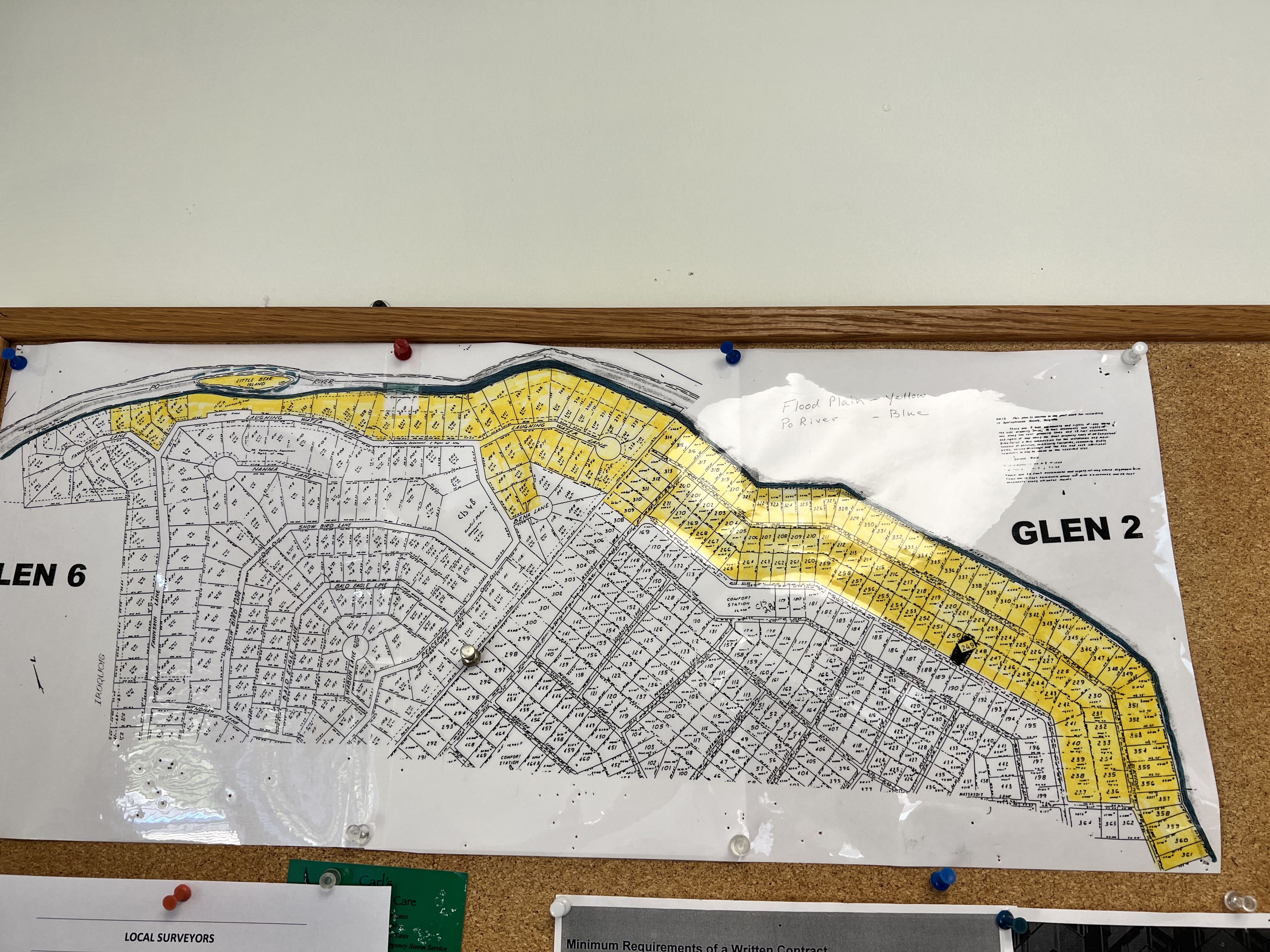 Indian Acres campground lot map showing Glen 6 and Glen 2