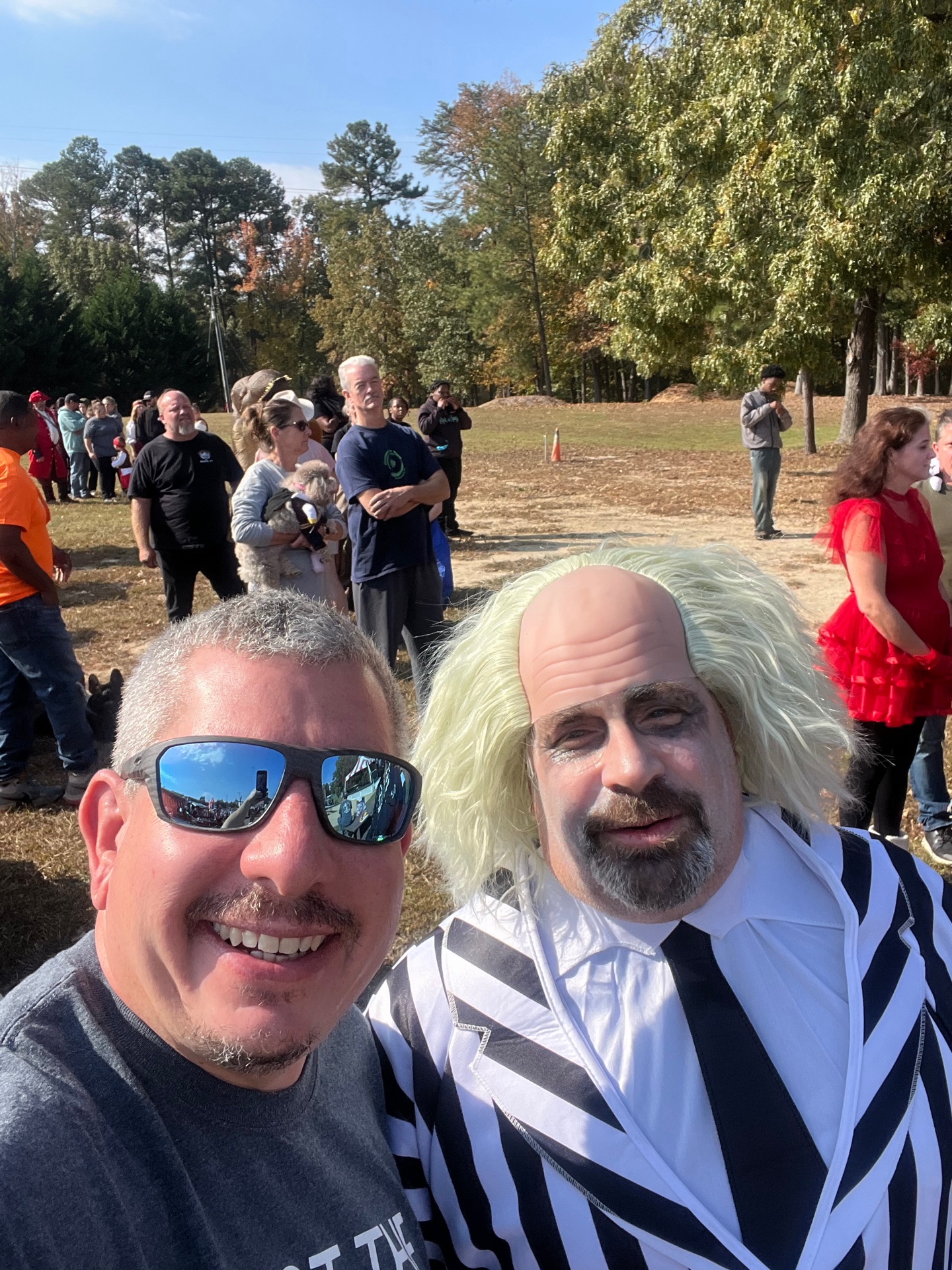 Chris with Beetlejuice costume at Halloween parade